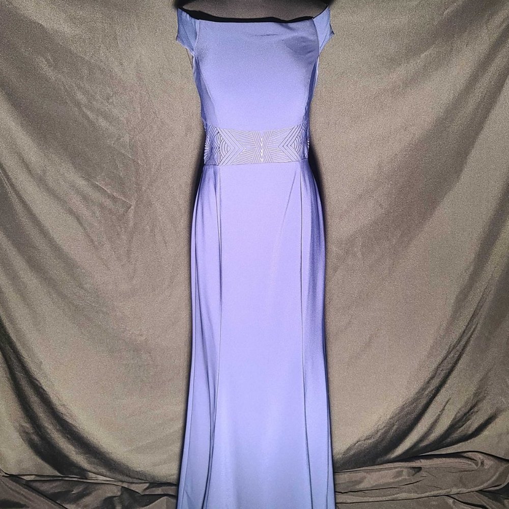Laundry by Shelli Segal Midnight Blue Mermaid Gown Cross Back